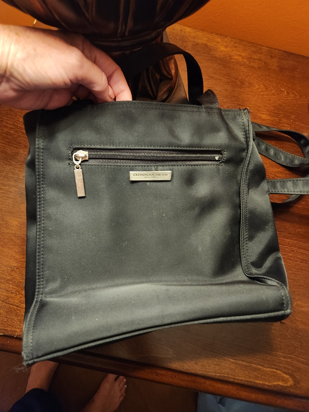 Donna Karan Black Nylon Crossbody Bag